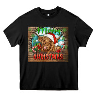 Black merry christmas heifer cow Heavy Core Tee - CowGirlArtShop