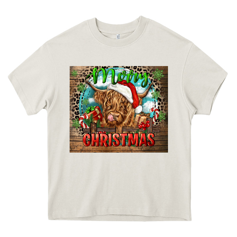 Merry Christmas Heifer Cow Heavy Core Tee by CowGirlArtShop | Teevron