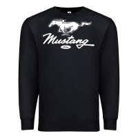 Black mustang pony script Premium Sweatshirt - artisFamous