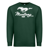 Sports Green mustang pony script Premium Sweatshirt - artisFamous