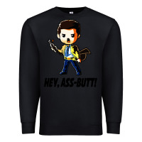 Black hey, ass butt Premium Sweatshirt - artisFamous