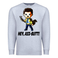 Heather Grey hey, ass butt Premium Sweatshirt - artisFamous