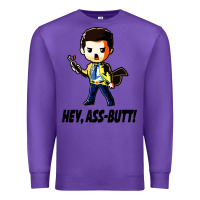 Purple hey, ass butt Premium Sweatshirt - artisFamous
