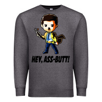 Charcoal Heather hey, ass butt Premium Sweatshirt - artisFamous