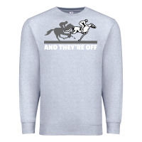 Heather Grey horse racing Premium Sweatshirt - artisFamous