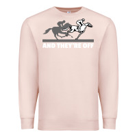 Pale Pink horse racing Premium Sweatshirt - artisFamous