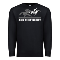 Black horse racing Premium Sweatshirt - artisFamous