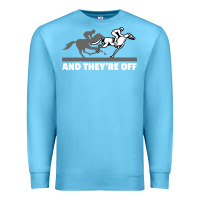 Ocean Blue horse racing Premium Sweatshirt - artisFamous