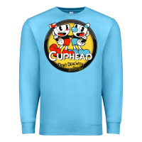 Ocean Blue Cuphead Premium Sweatshirt - artisFamous