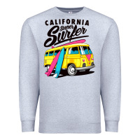 Heather Grey california super surf Premium Sweatshirt - artisFamous