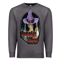 Charcoal Heather spooky vibes Premium Sweatshirt - JahusDesignShop