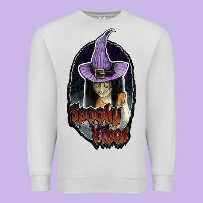Spooky Vibes Premium Sweatshirt Designed By Jahusdesignshop
