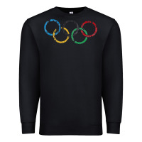Black OLYMPIC RINGS Premium Sweatshirt - artisFamous