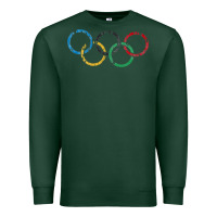 Sports Green OLYMPIC RINGS Premium Sweatshirt - artisFamous
