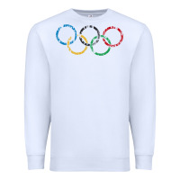 White OLYMPIC RINGS Premium Sweatshirt - artisFamous