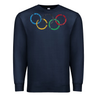 Navy OLYMPIC RINGS Premium Sweatshirt - artisFamous