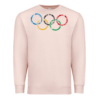 Pale Pink OLYMPIC RINGS Premium Sweatshirt - artisFamous