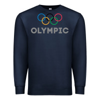 Navy OLYMPIC RINGS Premium Sweatshirt - artisFamous