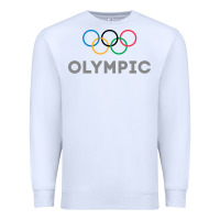 White OLYMPIC RINGS Premium Sweatshirt - artisFamous