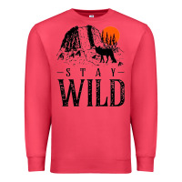 Cardinal stay wild illustration with mountain Premium Sweatshirt - artisFamous
