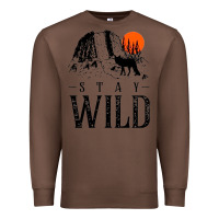 Chestnut stay wild illustration with mountain Premium Sweatshirt - artisFamous