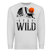 Stay Wild Illustration With Mountain Premium Sweatshirt | Teevron