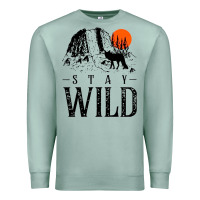 Seafoam stay wild illustration with mountain Premium Sweatshirt - artisFamous