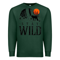 Sports Green stay wild illustration with mountain Premium Sweatshirt - artisFamous