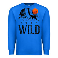 True Royal stay wild illustration with mountain Premium Sweatshirt - artisFamous