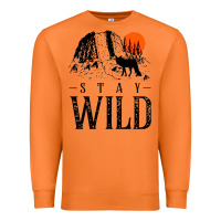 Carrot stay wild illustration with mountain Premium Sweatshirt - artisFamous