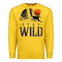 Lemon stay wild illustration with mountain Premium Sweatshirt - artisFamous