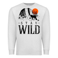 Oatmeal Heather stay wild illustration with mountain Premium Sweatshirt - artisFamous