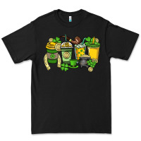 Black St. Patrick's Day coffee cups Premium Tee - HowdyJamesFarm