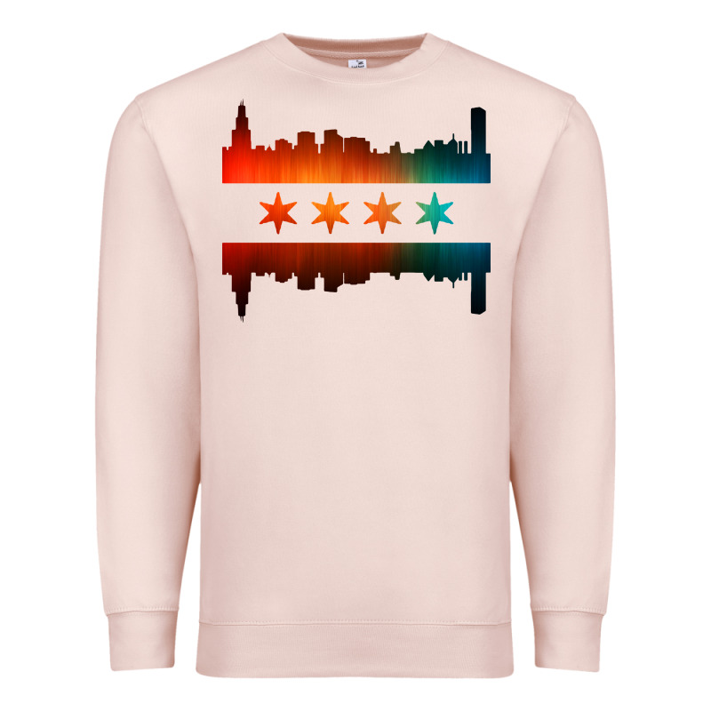 Chicago Flag Skyline Premium Sweatshirt by artisFamous | Teevron