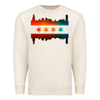 Sandshell chicago flag skyline Premium Sweatshirt - artisFamous