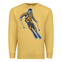 Antique Gold born to ski Premium Sweatshirt - artisFamous