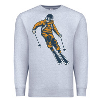 Heather Grey born to ski Premium Sweatshirt - artisFamous