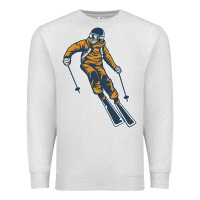 Oatmeal Heather born to ski Premium Sweatshirt - artisFamous