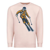 Pale Pink born to ski Premium Sweatshirt - artisFamous