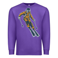 Purple born to ski Premium Sweatshirt - artisFamous