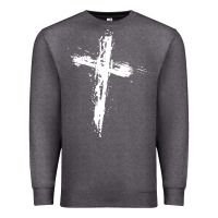 Charcoal Heather cross Premium Sweatshirt - artisFamous