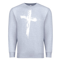 Heather Grey cross Premium Sweatshirt - artisFamous