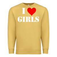 Antique Gold i love girls Premium Sweatshirt - artisFamous