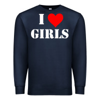 Navy i love girls Premium Sweatshirt - artisFamous