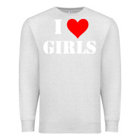 Oatmeal Heather i love girls Premium Sweatshirt - artisFamous