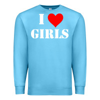 Ocean Blue i love girls Premium Sweatshirt - artisFamous