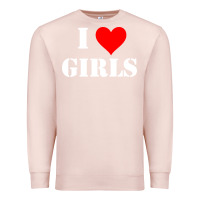 Pale Pink i love girls Premium Sweatshirt - artisFamous