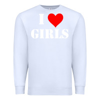 White i love girls Premium Sweatshirt - artisFamous