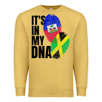 Antique Gold jamaican and haitian mix flag dna heritage Premium Sweatshirt - artisFamous