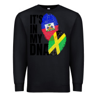 Black jamaican and haitian mix flag dna heritage Premium Sweatshirt - artisFamous